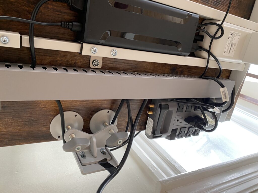 under desk cable management layout 