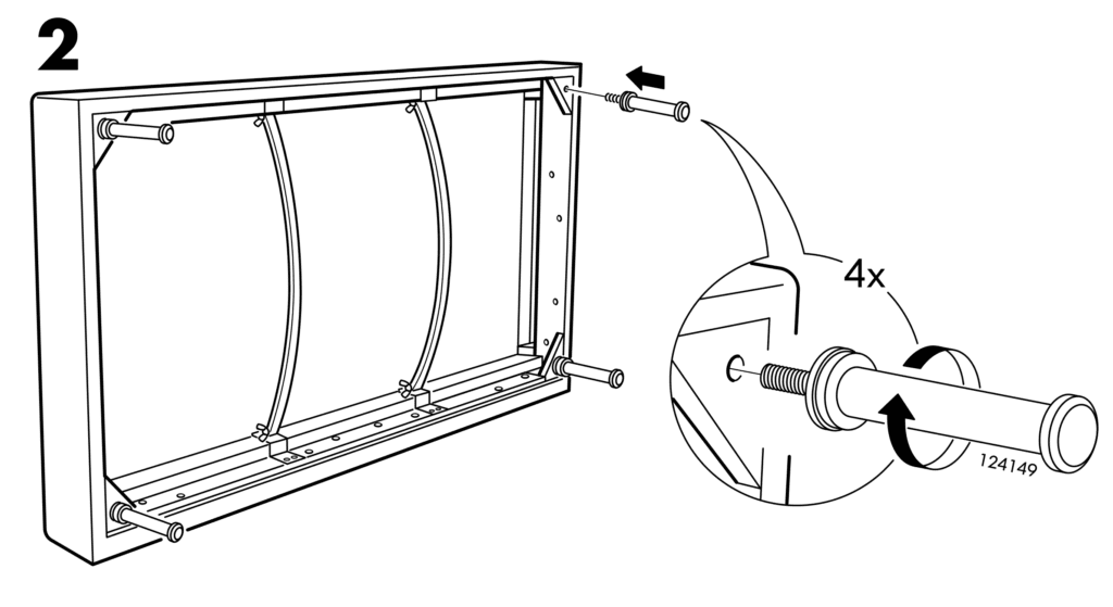Ikeas Soderhamn instructions where the legs are put on.