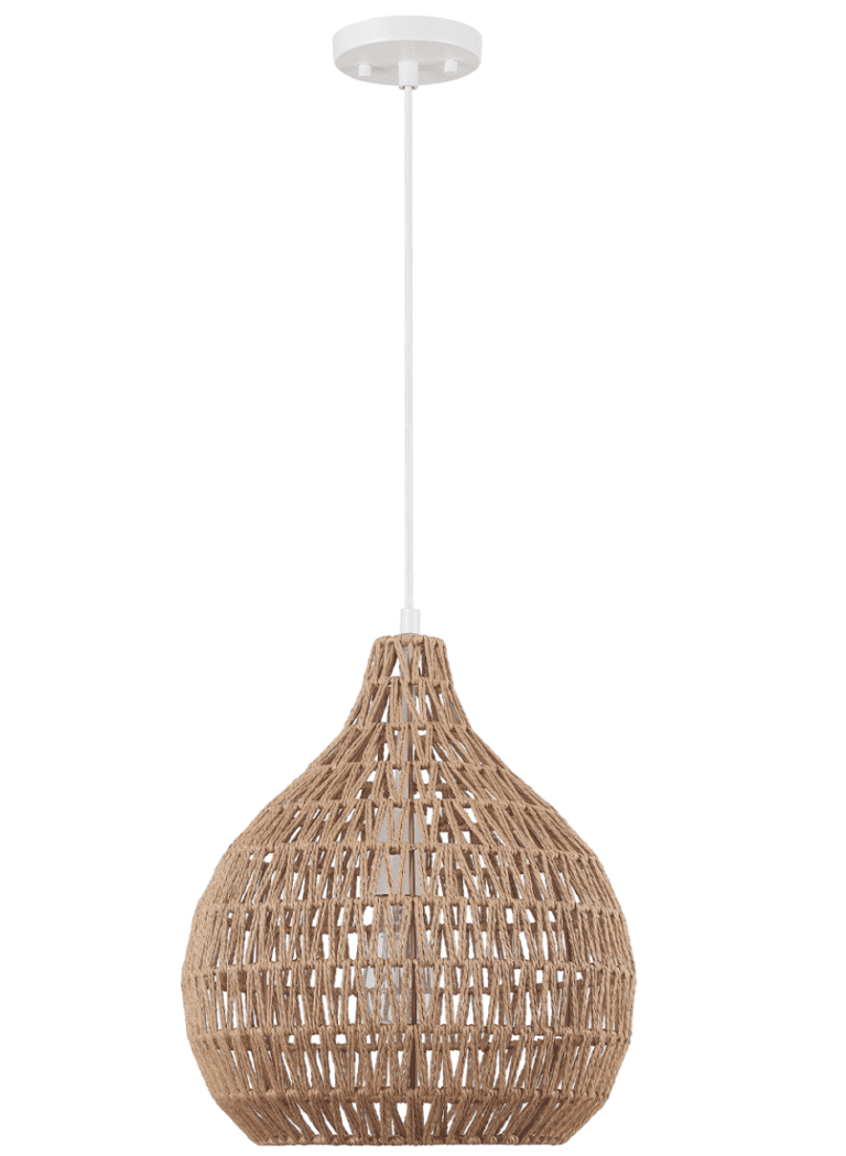 Tika 1-Light Natural Blonde Twine Pendant Light from Globe Electric