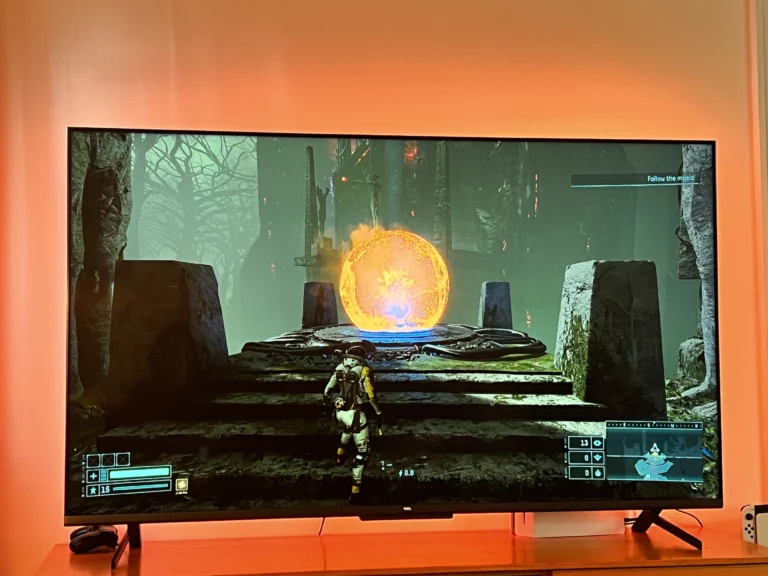 Returnal on PS5 on new TV with improved picture