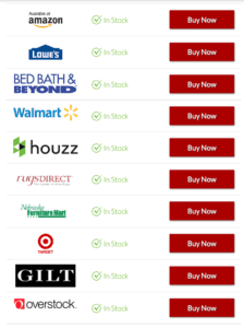 All the retailers you can buy this rug from, 10 total! 