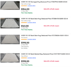 eBay listings for this shag rag